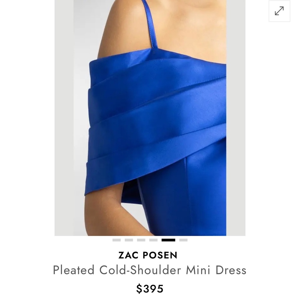 Zac Posen Pleated Cold-Shoulder Mini Dress - Picture 2 of 2